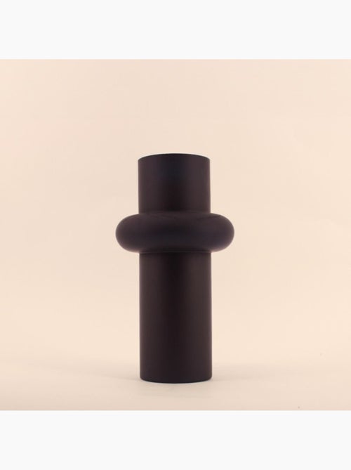 Vase anneau en verre noir 31cm - Kiabi