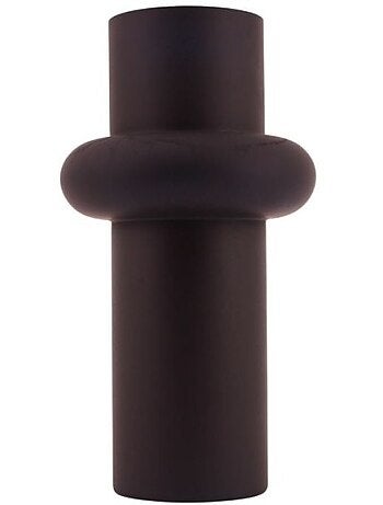 Vase anneau en verre noir, H20cm