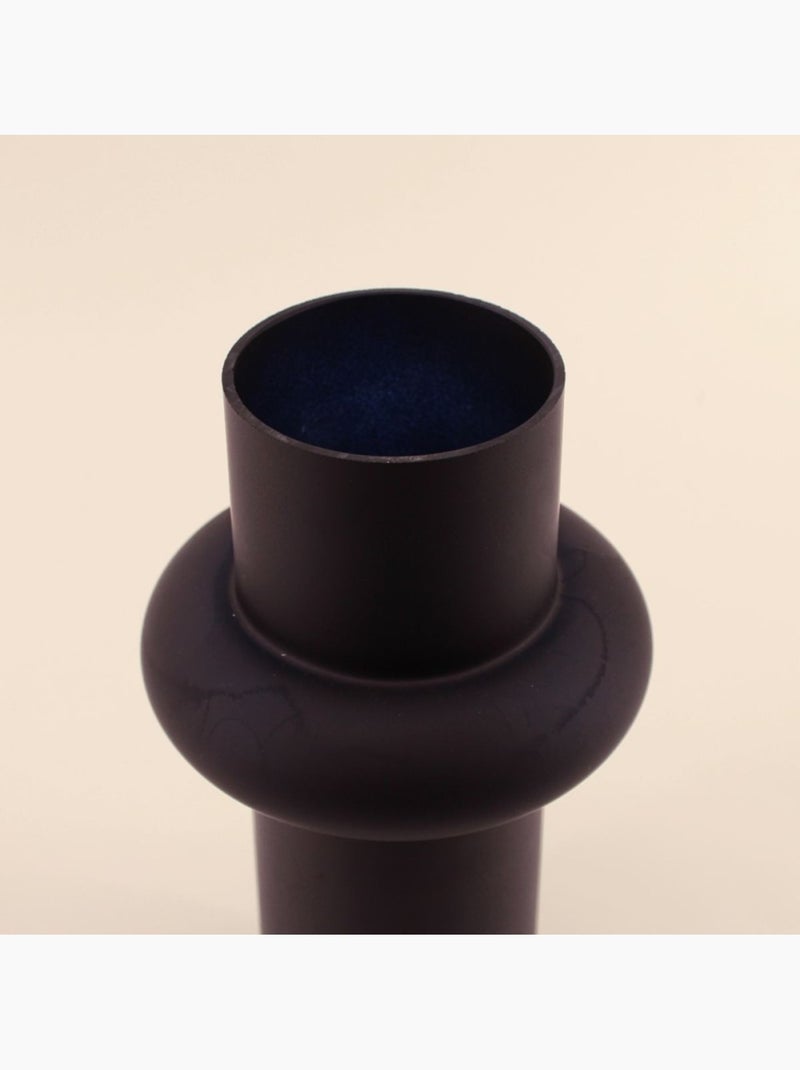 Vase anneau en verre noir, H20cm Noir - Kiabi