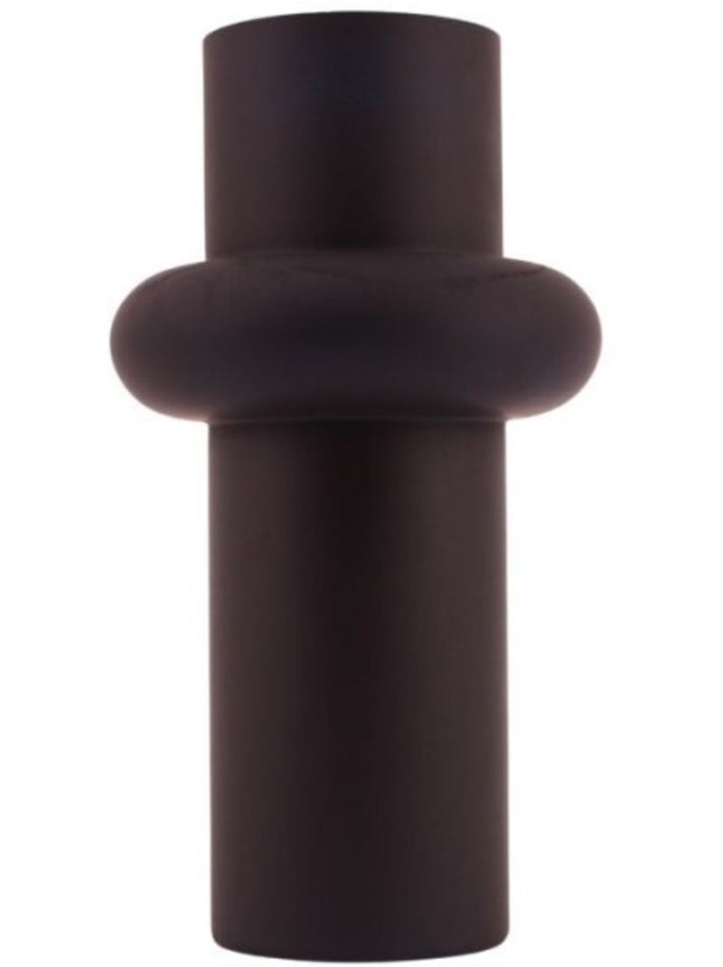 Vase anneau en verre noir, H20cm Noir - Kiabi