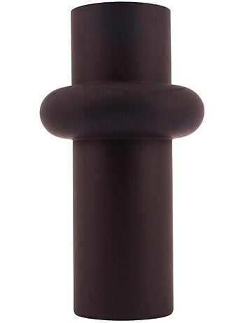 Vase anneau en verre noir, H31cm