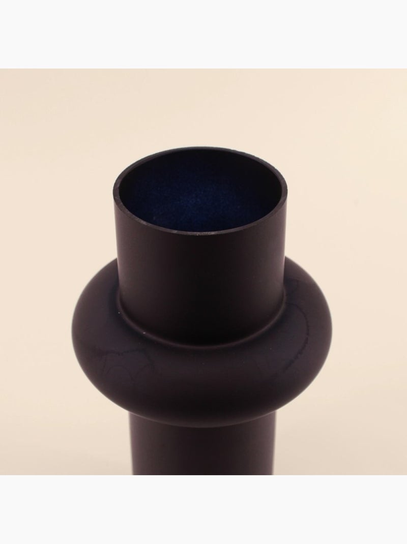 Vase anneau en verre noir, H31cm Noir - Kiabi