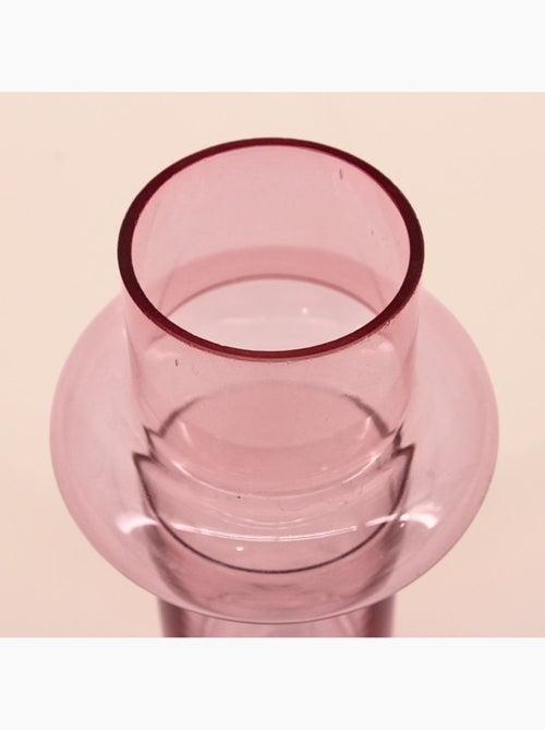 Vase anneau en verre rose clair 20cm - Kiabi