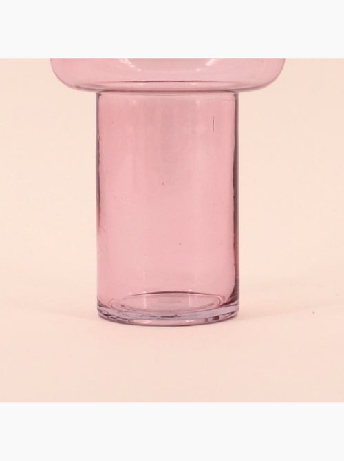 Vase anneau en verre rose clair 20cm - Kiabi