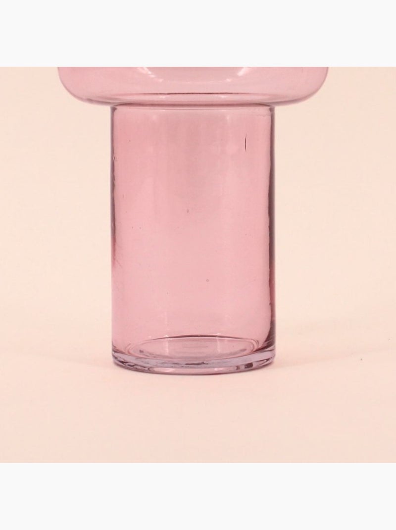 Vase anneau en verre rose clair, H20cm Rose - Kiabi