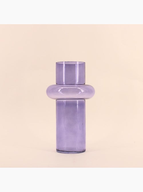 Vase anneau en verre violet 31cm - Kiabi