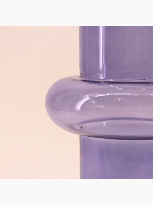 Vase anneau en verre violet 31cm - Kiabi