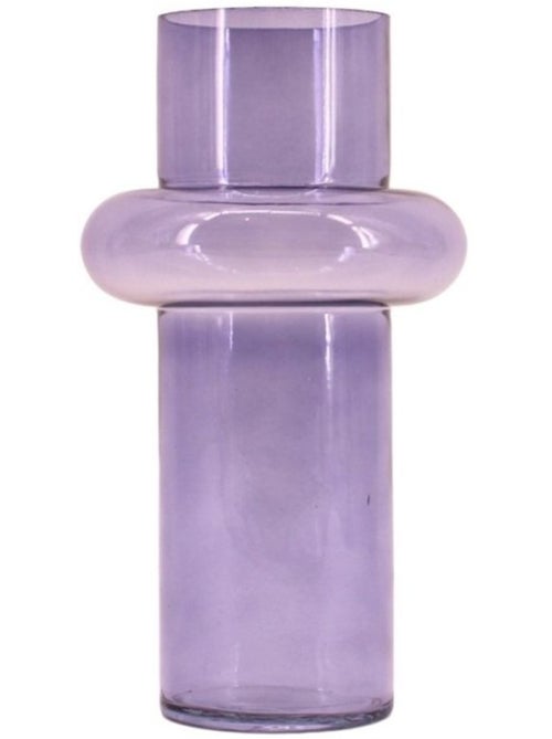 Vase anneau en verre violet 31cm - Kiabi