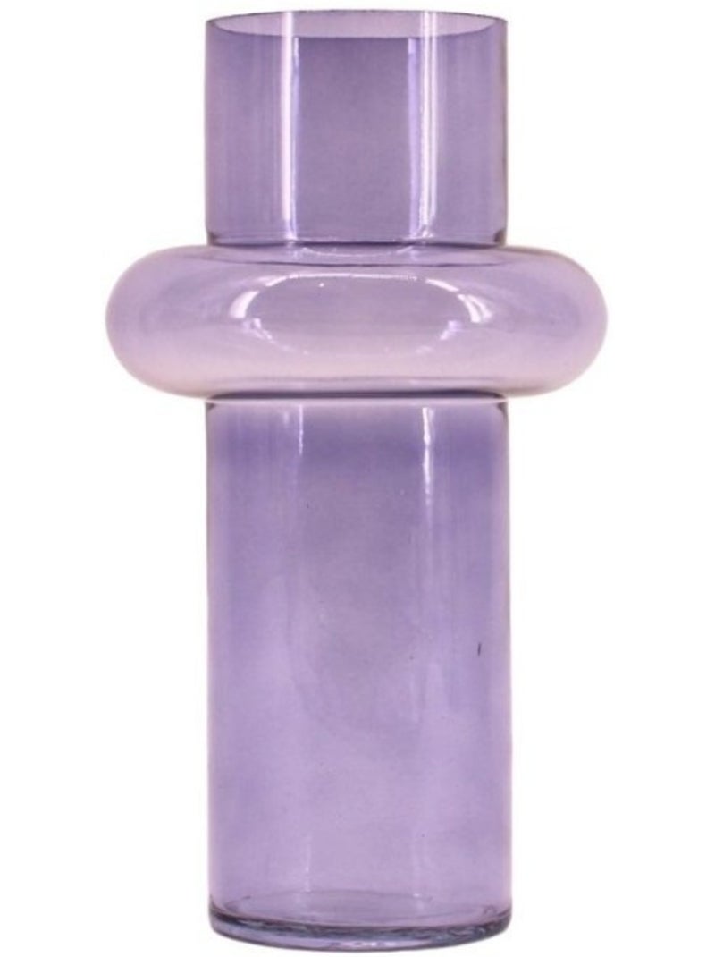 Vase anneau en verre violet 31cm Bleu - Kiabi