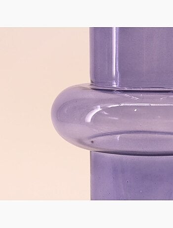 Vase anneau en verre violet, H31cm
