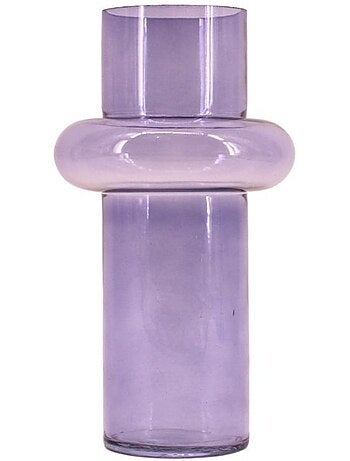 Vase anneau en verre violet, H31cm