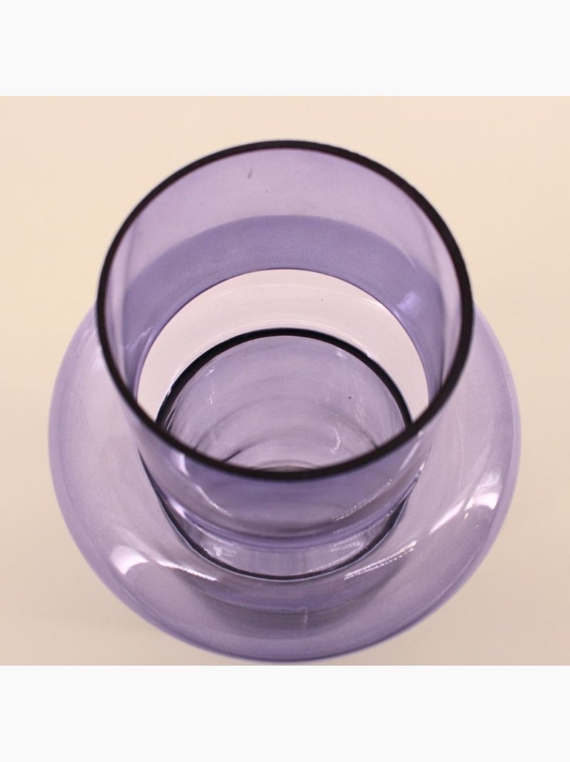 Vase anneau en verre violet, H31cm Bleu - Kiabi