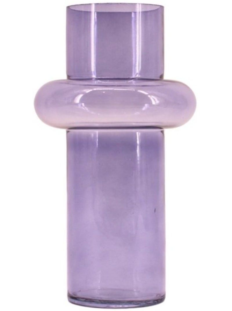 Vase anneau en verre violet, H31cm Bleu - Kiabi