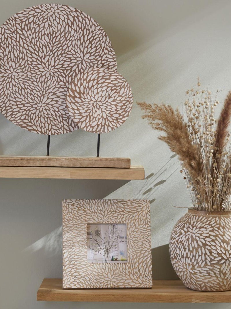 Vase arrondi motif devant bois MANGO WOOD Beige - Kiabi