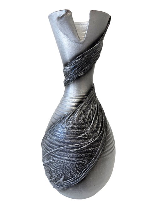 Vase artisanal drapé de tissus 39 cm - Kiabi