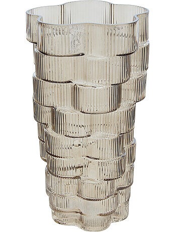 Vase asymétrique en verre strié SKY
