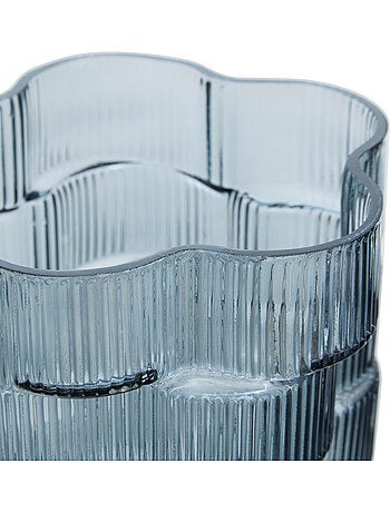 Vase asymétrique en verre strié SKY