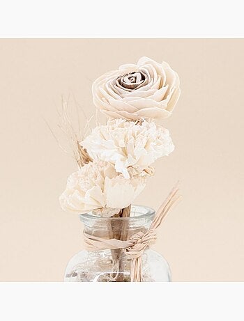 Vase avec fleurs séchées style bohème 25cm