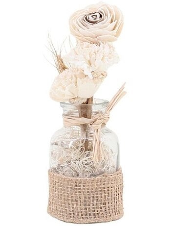 Vase avec fleurs séchées style bohème 25cm