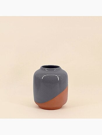 Vase bicolore 16cm terracotta