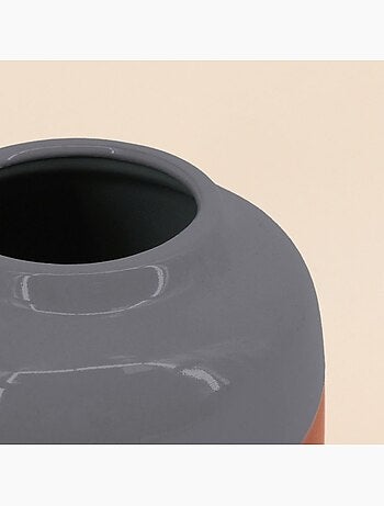 Vase bicolore 16cm terracotta