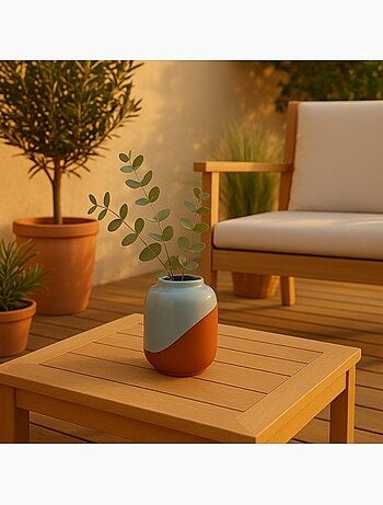 Vase bicolore 16cm terracotta