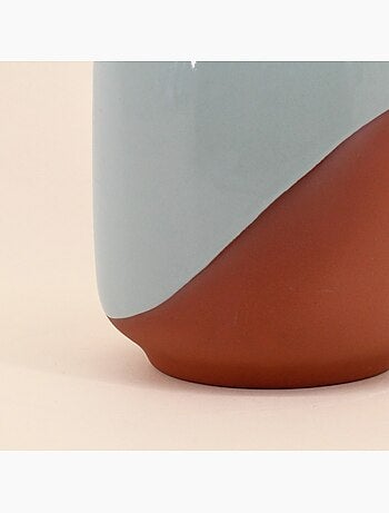 Vase bicolore 16cm terracotta