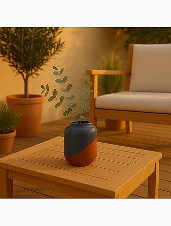 Vase bicolore terracotta, H16cm