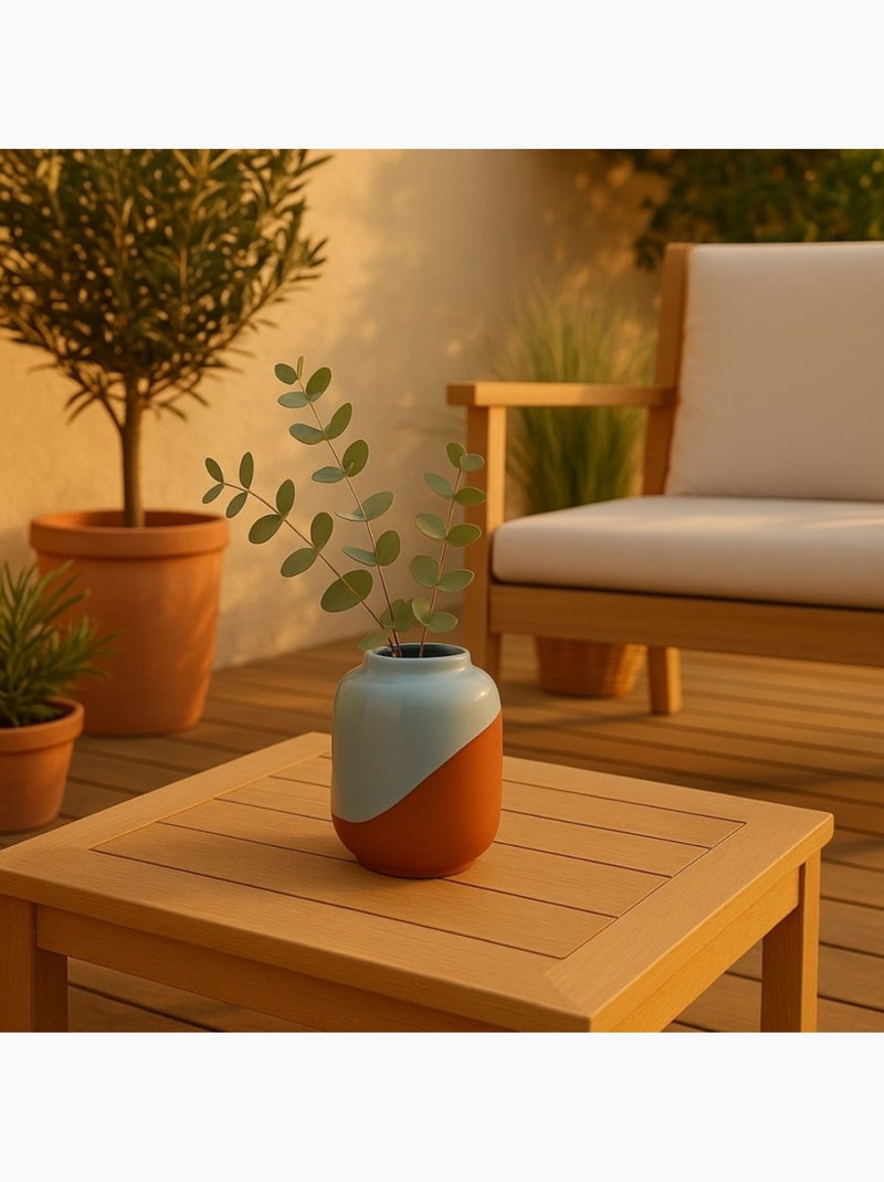 Vase bicolore terracotta, H16cm Vert - Kiabi
