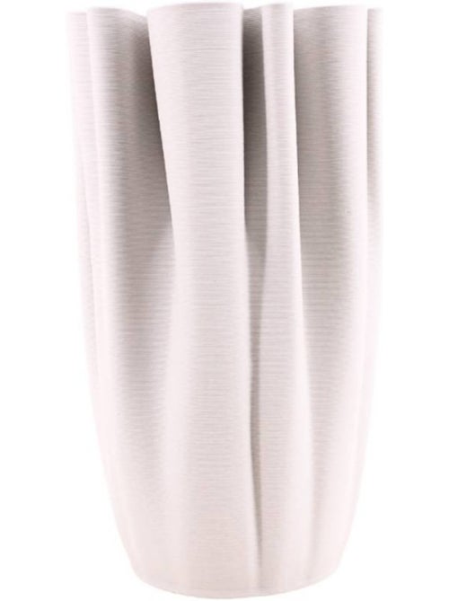 Vase blanc en céramique plissé 3D, H28cm - Kiabi