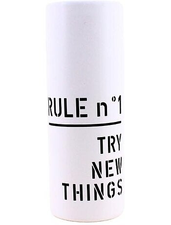 Vase blanc rond avec mot déco 21cm