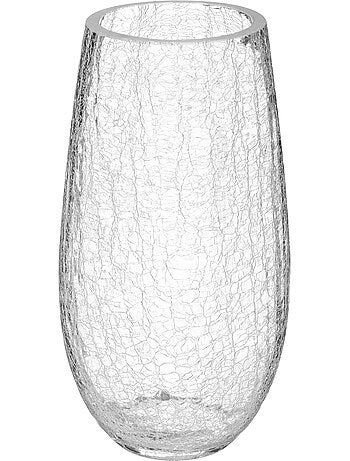 Vase bombé craquelé en verre