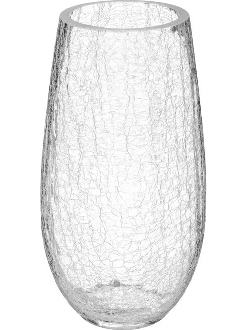 Vase bombé craquelé en verre - Kiabi