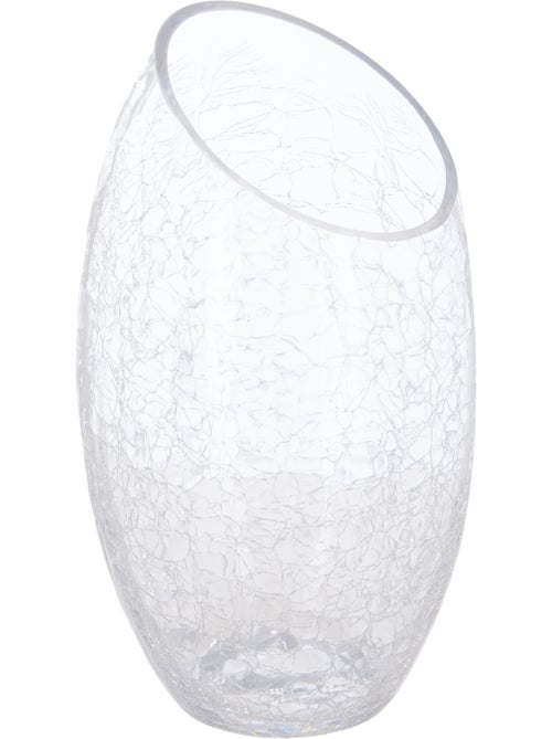 Vase bombé verre craquelé H23cm - Kiabi