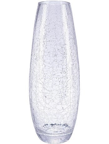 Vase bombé verre craquelé h40cm