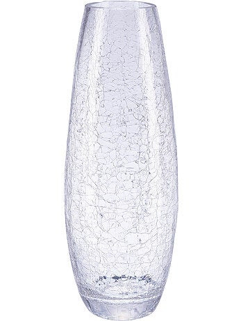 Vase bombé verre craquelé h40cm