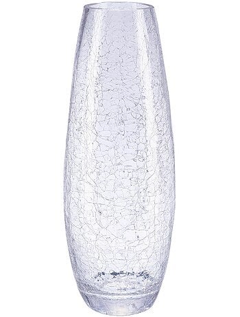 Vase bombé verre craquelé h40cm