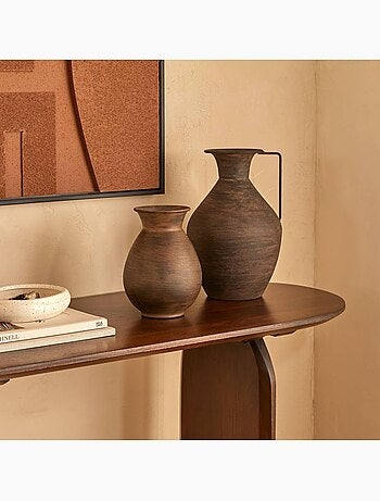 Vase boule compact en acier brossé WONJ
