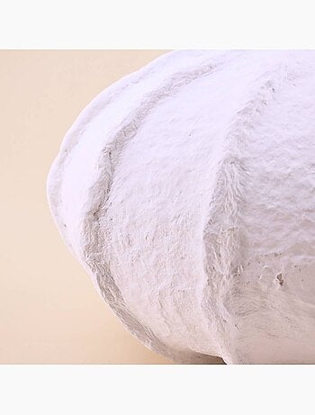Vase boule en papier maché blanc 37cm