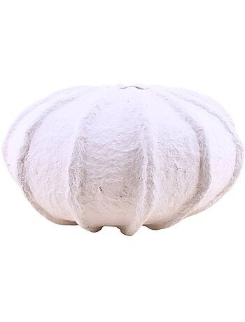 Vase boule en papier maché blanc, H37cm