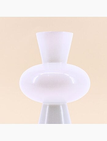 Vase boule en verre blanc, H21cm