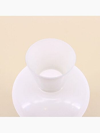 Vase boule en verre blanc, H21cm
