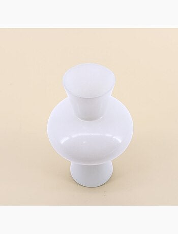 Vase boule en verre blanc, H21cm