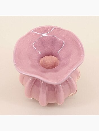 Vase boule plissé en verre opaque 11cm