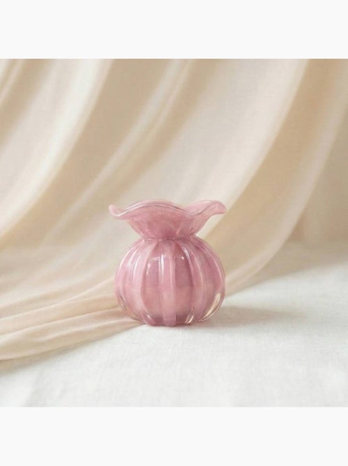 Vase boule plissé en verre opaque 11cm - Kiabi