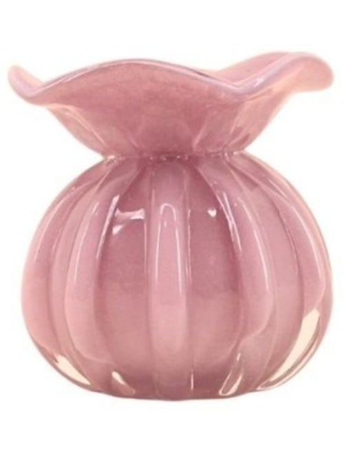 Vase boule plissé en verre opaque 11cm - Kiabi
