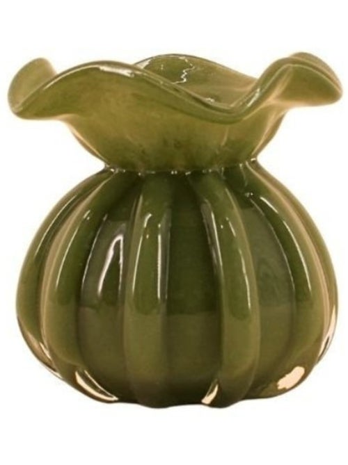 Vase boule plissé en verre opaque, H11cm - Kiabi Vase boule plissé en verre opaque, H11cm - Kiabi