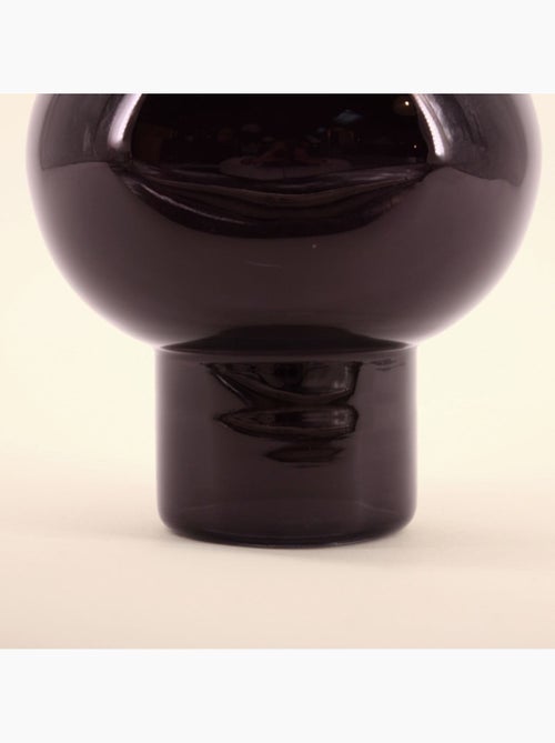 Vase boule talon en verre noir 21cm - Kiabi