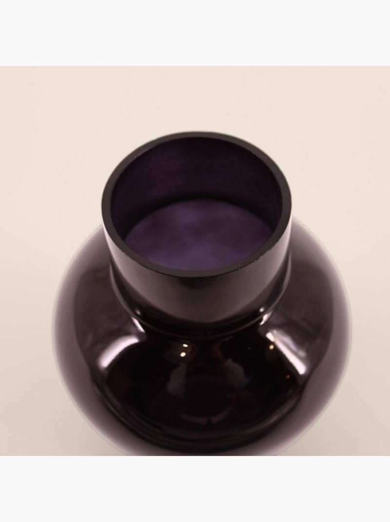 Vase boule talon en verre noir, H21cm Noir - Kiabi