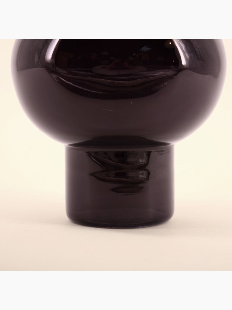 Vase boule talon en verre noir, H21cm Noir - Kiabi